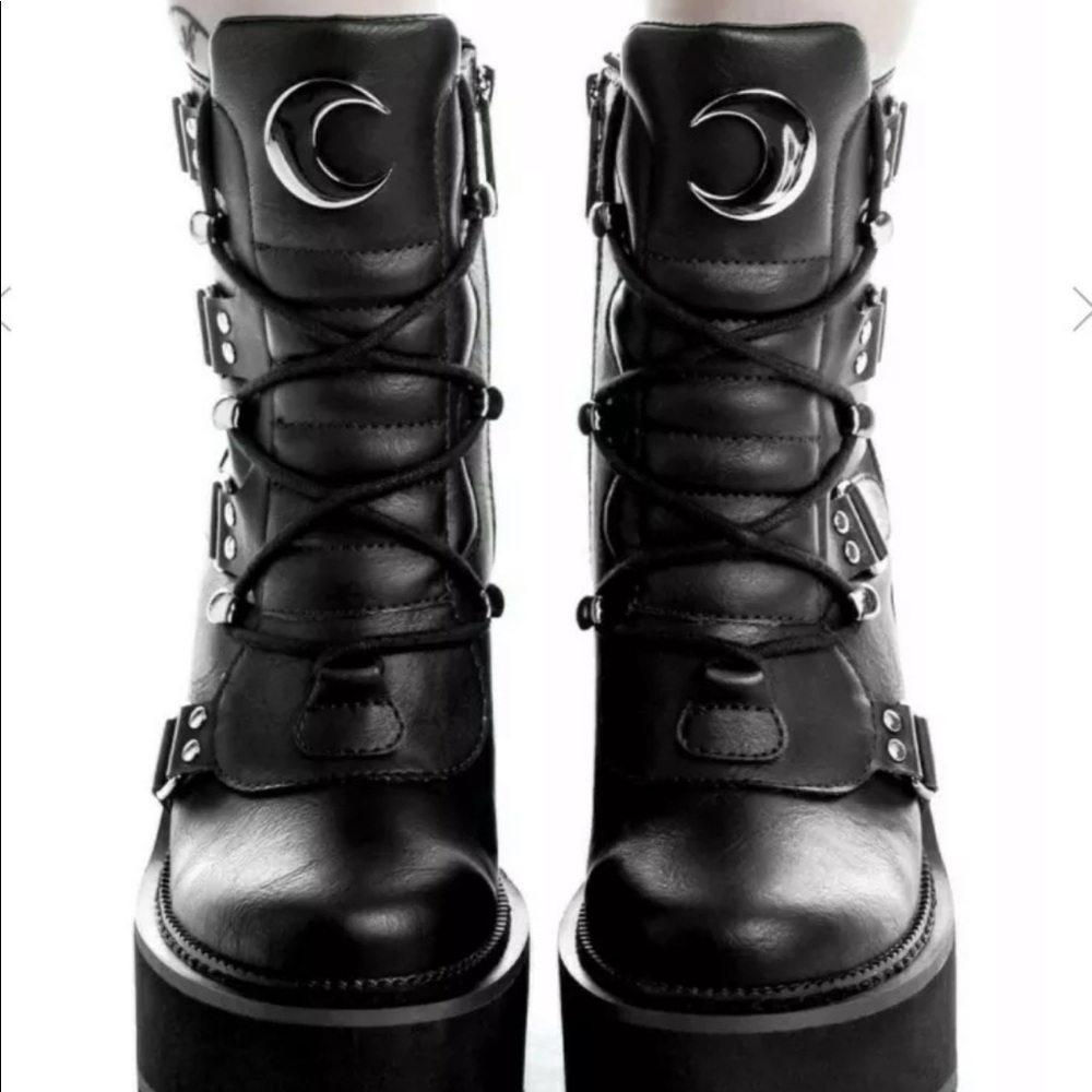 KILLSTAR Broom Rider Boots Punk Goth Platform Shoe - Picture 2 of 8